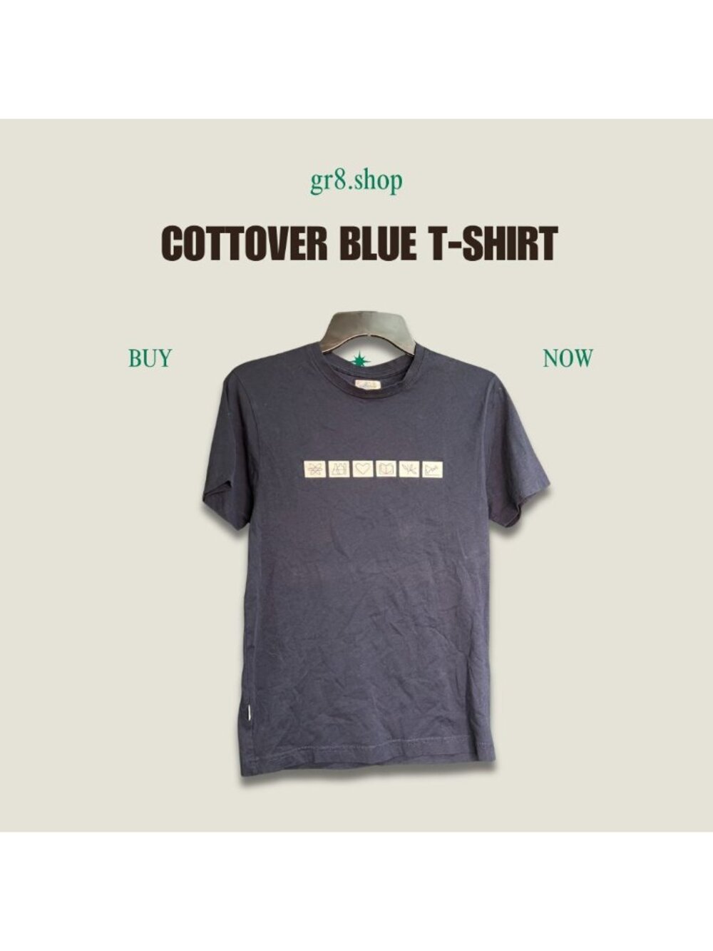 COTTOVER Nobel Museum Fairtrade Cotton Navy T-Shirt With Science & Heart Graphic